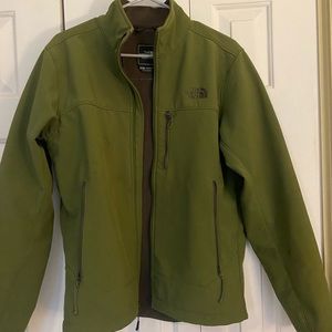 North Face mens jacket fleece lining water resistant small green